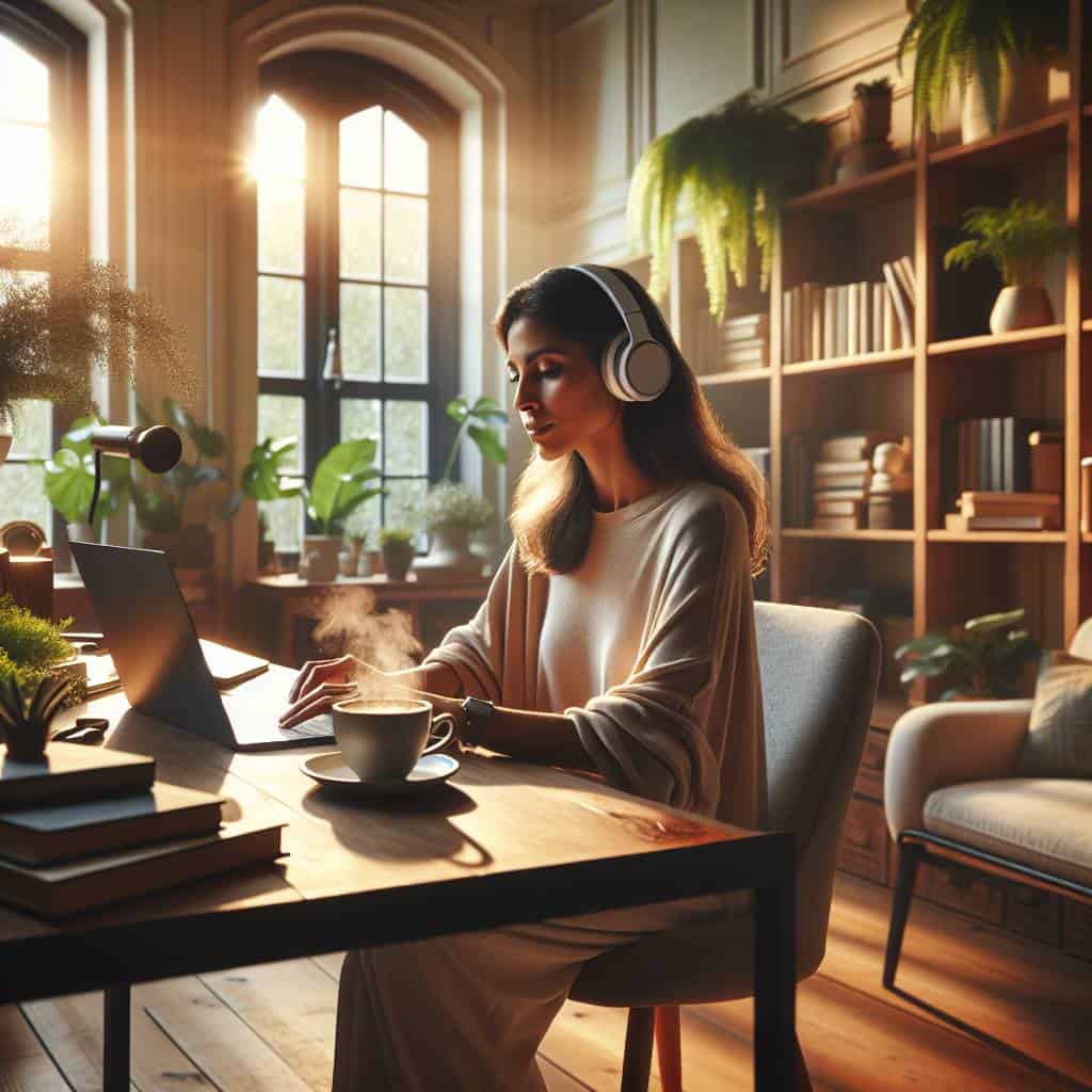 Unlocking Home Efficiency: Boost Your Routine with Productivity Podcasts 2 Using productivity podcasts to boost home routines.