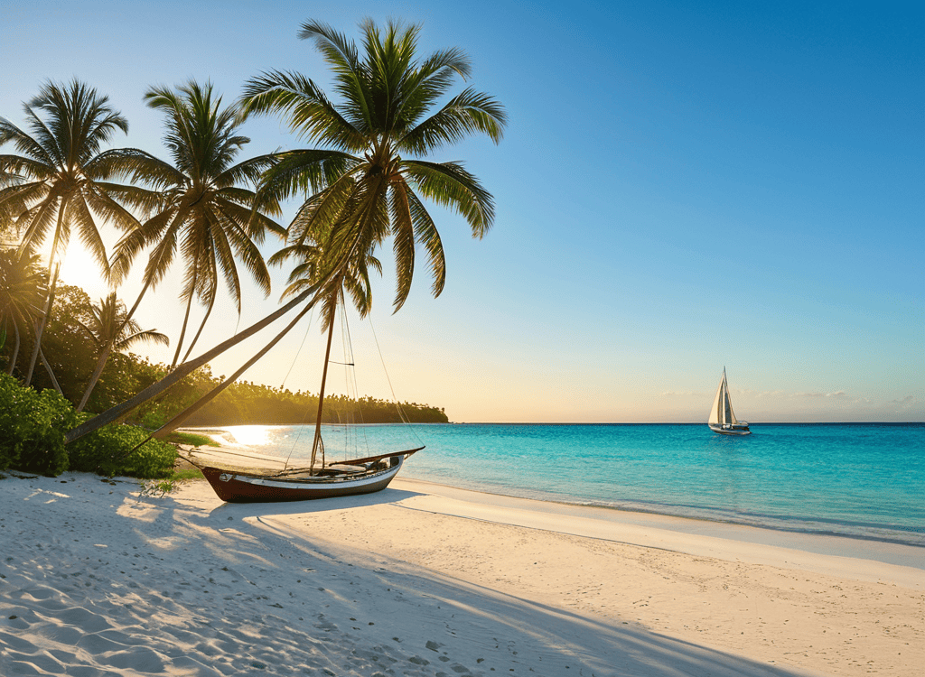 Beach holidays scenic sunset view