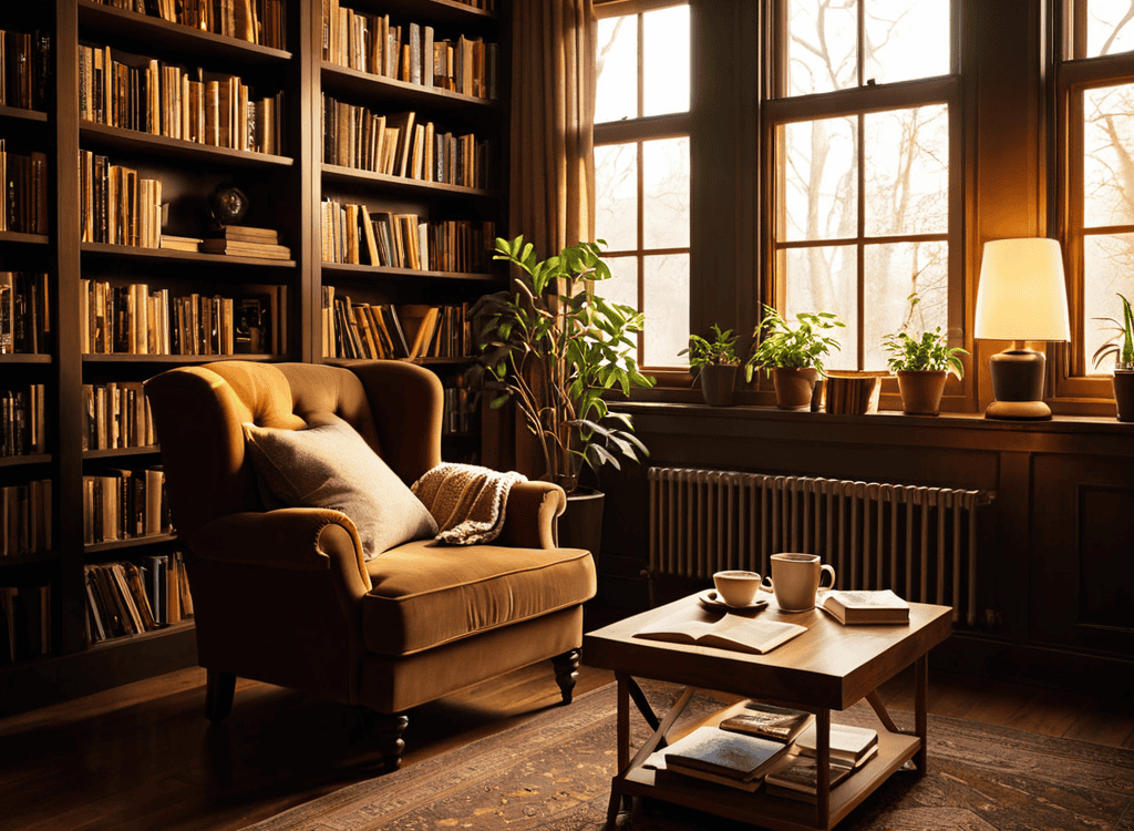 Cozy reading nook design