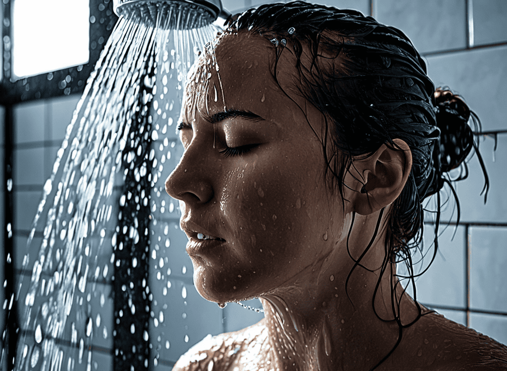 Cold Showers Challenge participant in action