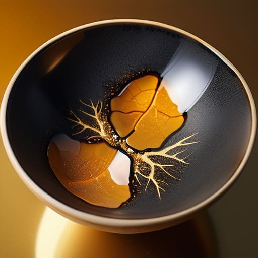 Kintsugi Urushi Polymerization science healing ceramic shards.