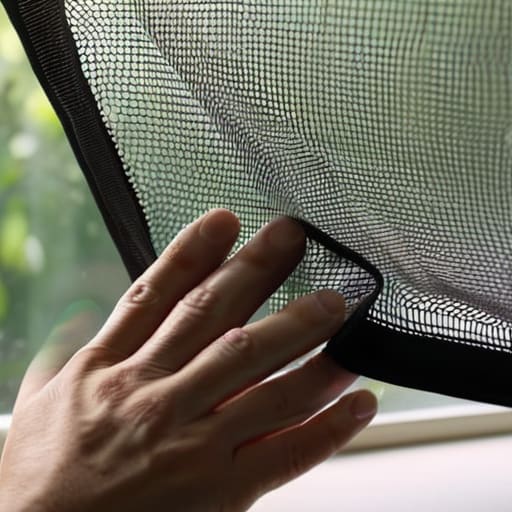 Securing mesh repair patches for windows against uninvited guests.